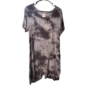 Freeloader Dark Gray Tie-Dye Slip Dress Women’s Size Small